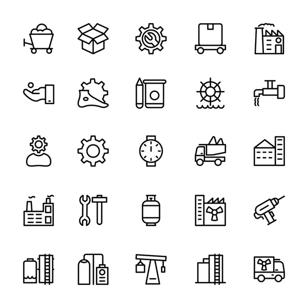 Iconos de vectores de línea industrial 6 — Archivo Imágenes Vectoriales