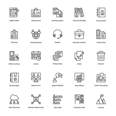 İş ve Finans çizgi vektör simgeler 2