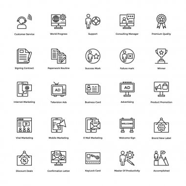 İş ve Finans çizgi vektör simgeler 6