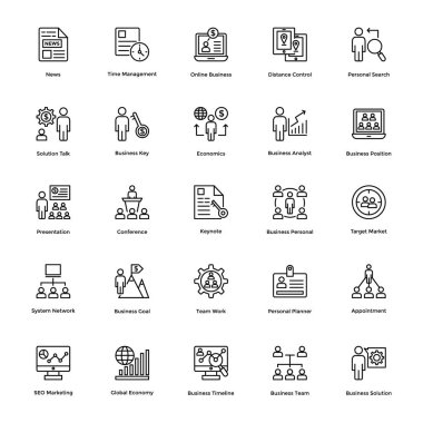 İş ve Finans çizgi vektör simgeler 10