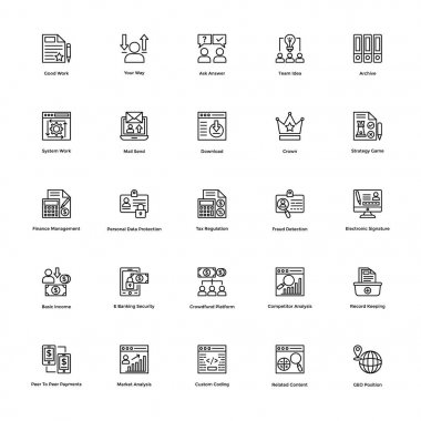 İş ve finansal simgeler vektör 25