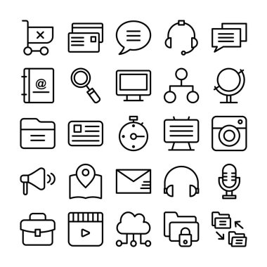 Web Tasarım çizgi vektör simgeler 4