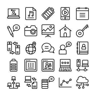 Web Tasarım çizgi vektör simgeler 10