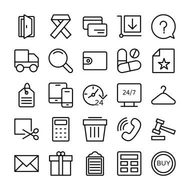 Shopping and E Commerce Icons Vector Collection 7 clipart
