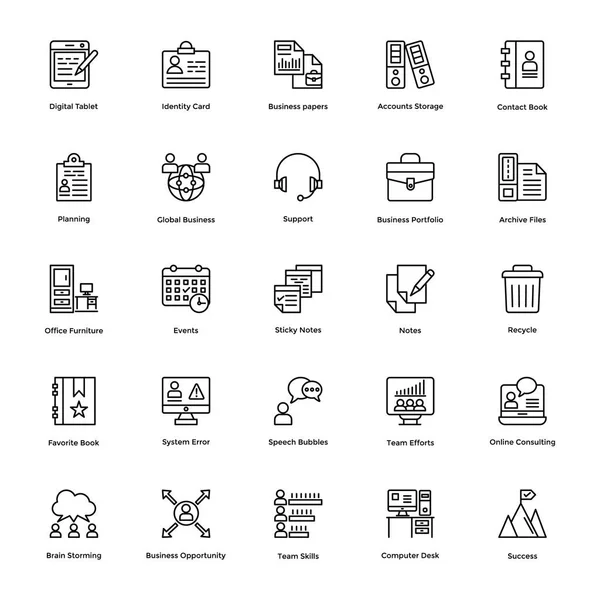 Iconos de vectores de línea de negocio y finanzas 2 — Vector de stock