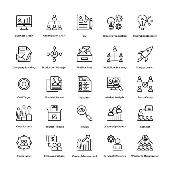 Iconos vectoriales de línea de negocio y finanzas 3 — Vector de stock