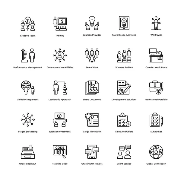 Iconos de vectores de línea de negocio y finanzas 7 — Vector de stock