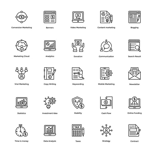 Business and Finance Line Vector Icons 9 — Stock Vector