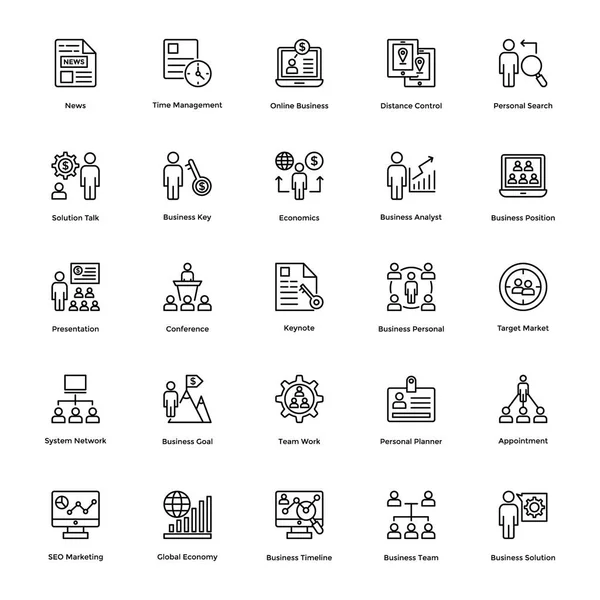 Vektor-Symbole für Geschäfts- und Finanzlinien 10 — Stockvektor