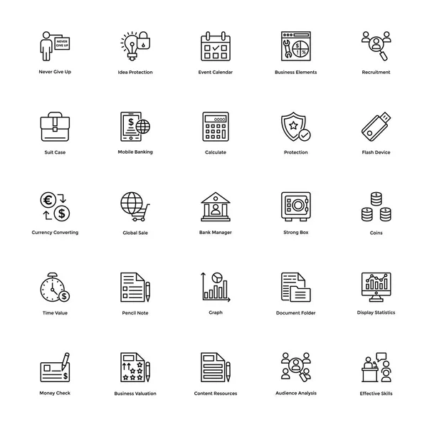 Iconos empresariales y financieros Vector 17 — Archivo Imágenes Vectoriales