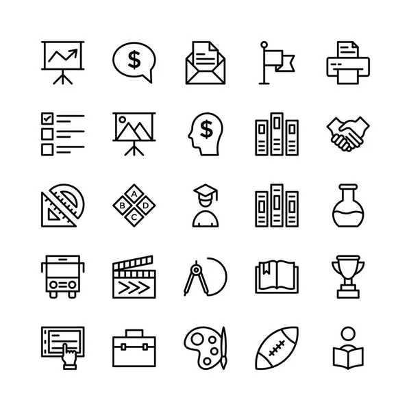 School en onderwijs lijn Vector Icons 7 — Stockvector