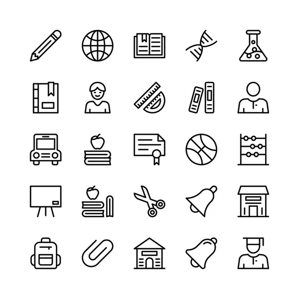 School en onderwijs lijn Vector Icons 9 — Stockvector