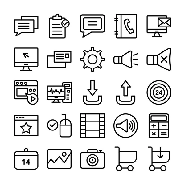 Línea de Diseño Web Vector Iconos 3 — Archivo Imágenes Vectoriales