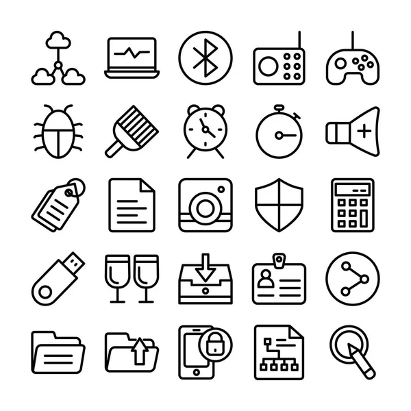 Línea de Diseño Web Vector Iconos 8 — Archivo Imágenes Vectoriales