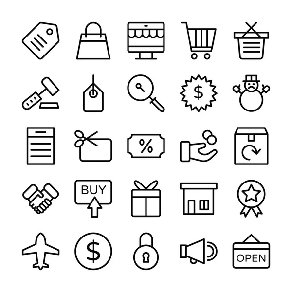 购物和电子商务图标矢量集合 3 — 图库矢量图片