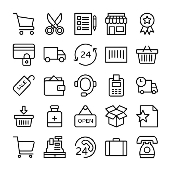 Shopping en E Commerce iconen Vector collectie 8 — Stockvector