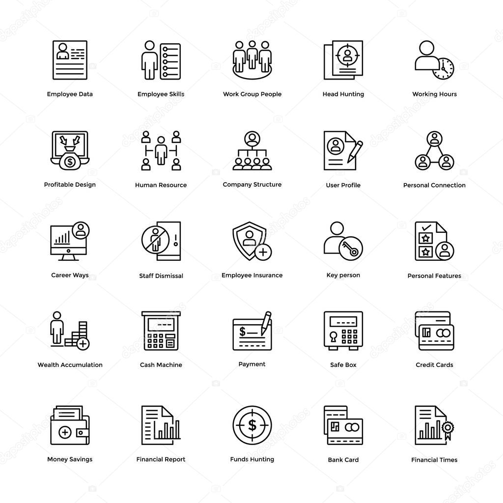 Business and Finance Line Vector Icons 4