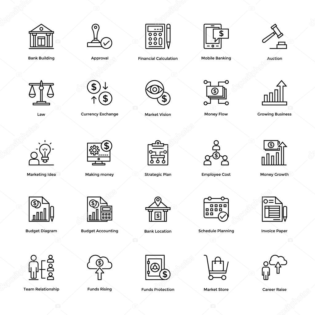 Business and Finance Line Vector Icons 5