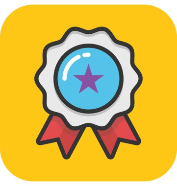 Yıldızlı rozet vektör simgesi