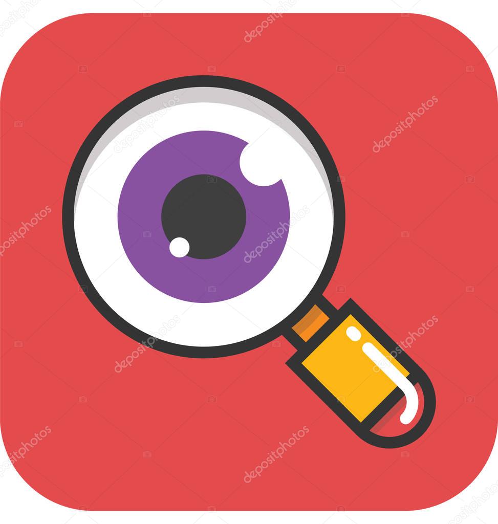 Eye Magnifying Vector Icon
