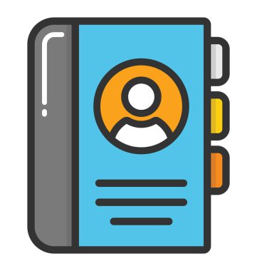 Adres defteri vektör simgesi