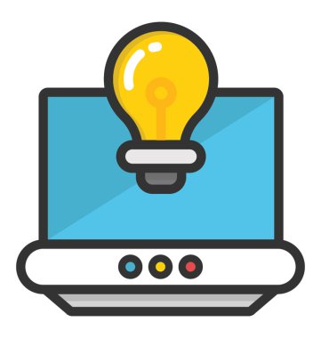 Dizüstü ampul vektör simgesi