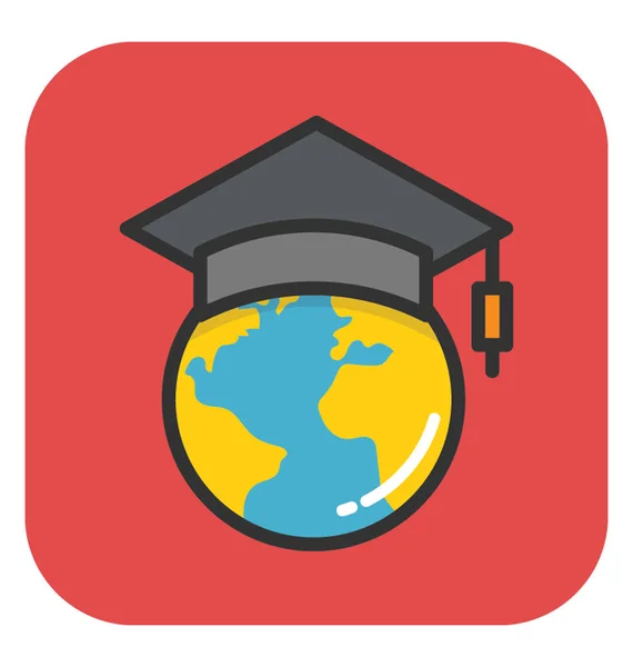 Küresel eğitim vektör simgesi — Stok Vektör