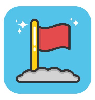 Bayraklı gezegen vektör simgesi