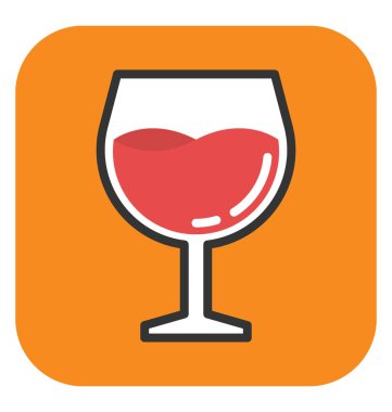 şarap cam vektör simgesi