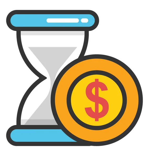 El tiempo es dinero Vector icono — Archivo Imágenes Vectoriales
