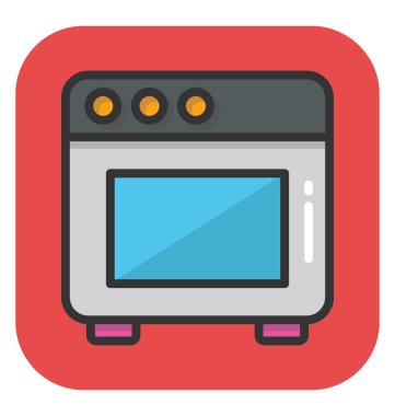 Pişirme aralığı vektör simgesi