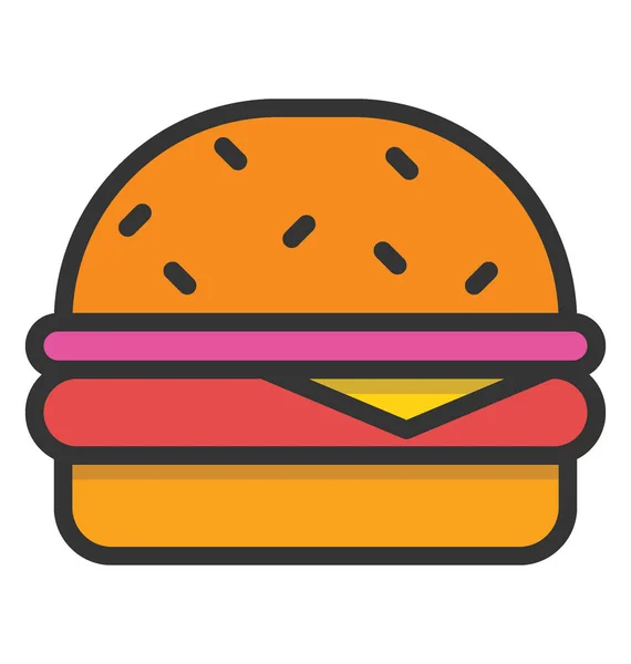 Ikona wektora hamburgera — Wektor stockowy