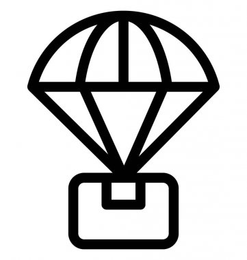 Sıcak hava balon teslimat vektör simgesi