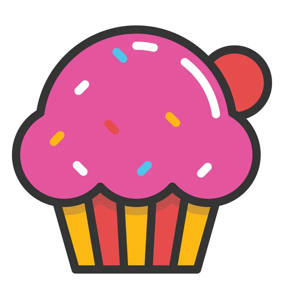 Cupcake vector icono — Archivo Imágenes Vectoriales