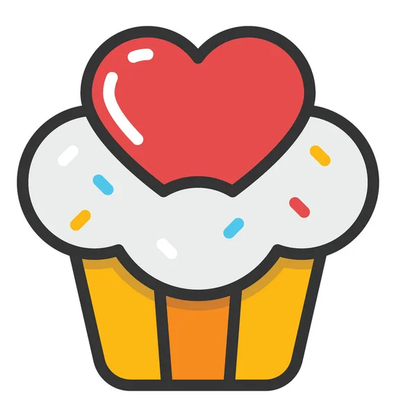 Cupcake-Vektorsymbol — Stockvektor