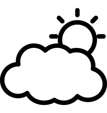 Güneş bulut vektör simgesi