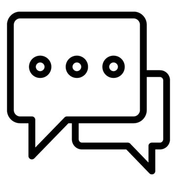 Sohbet kabarcık çizgi vektör simgesi