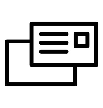 Kredi kartı çizgisi vektör simgesi