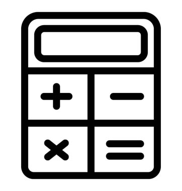 hesap makinesi çizgi vektör simgesi