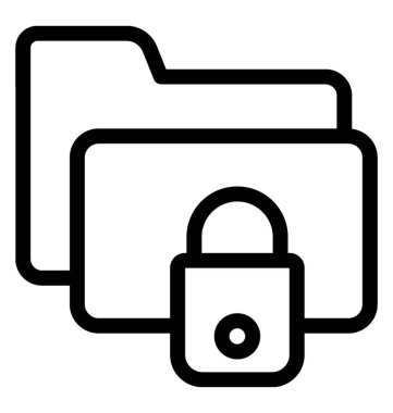 Klasör çizgi vektör simgesi kilitli