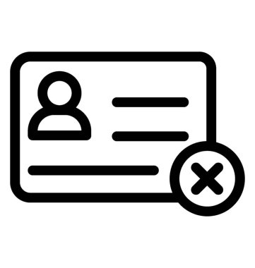 Kart satırı vektör simgesi iptal