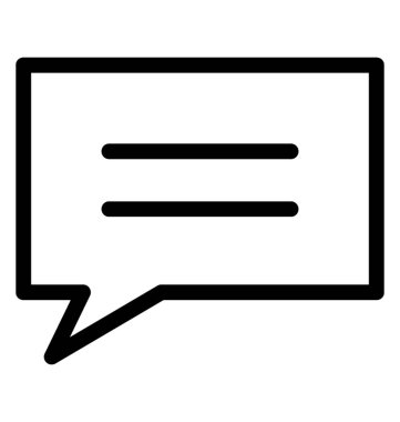 Sohbet kabarcık çizgi vektör simgesi