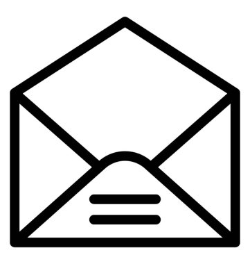 E-posta çizgi vektör simgesi