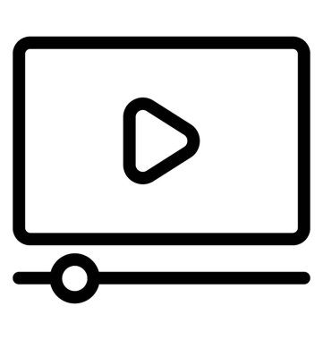 Çokluortam çizgi vektör simgesi