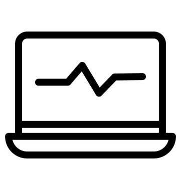 dizüstü bilgisayar çizgisi vektör simgesi