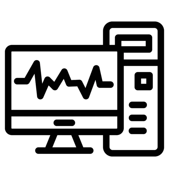 Desktop Line Vector Icon — Stock Vector