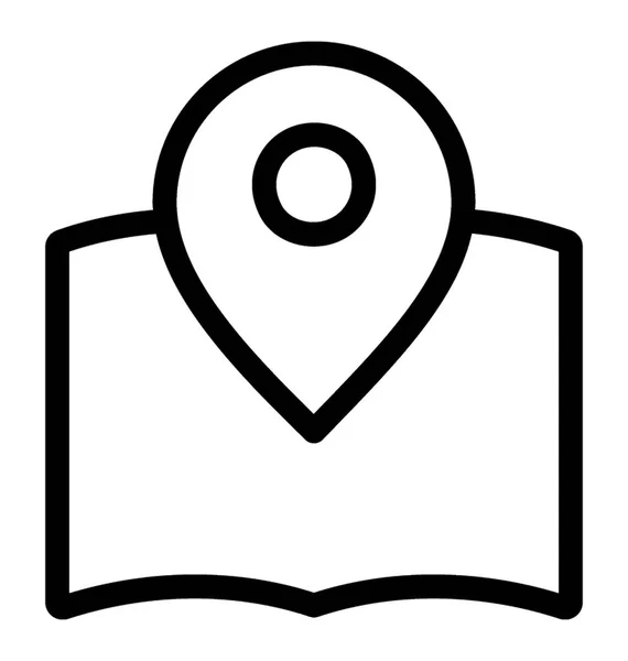 Mapa Línea Pin Vector Icono — Vector de stock