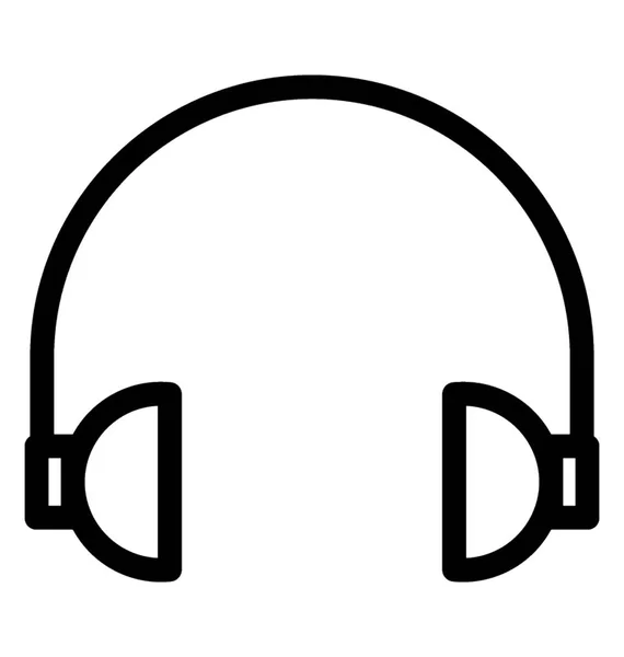 Headphone Line Vector Ícone —  Vetores de Stock