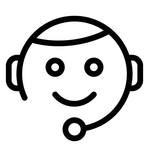 Customer Service Line Vector Icon — Stock Vector 
