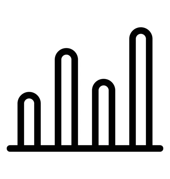 Línea gráfica de barras Vector Icono — Vector de stock